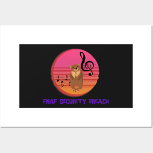 Funny bear singing |Fnaf security breach Posters and Art